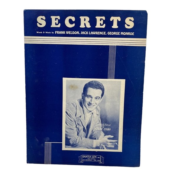 Secrets Vintage Piano Sheet Music Perry Como 1946 Frank Weldon Jack Lawrence - Picture 1 of 6